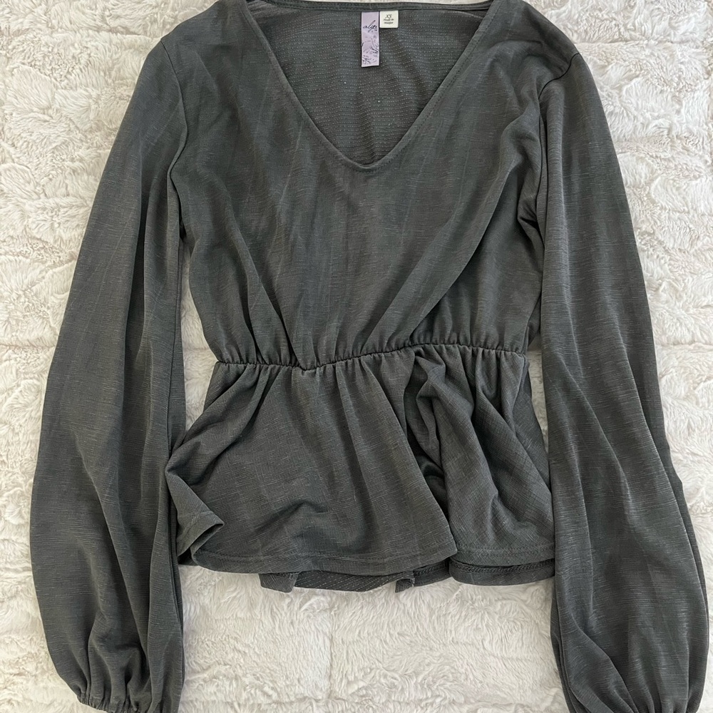 Grey Peplum Blouse